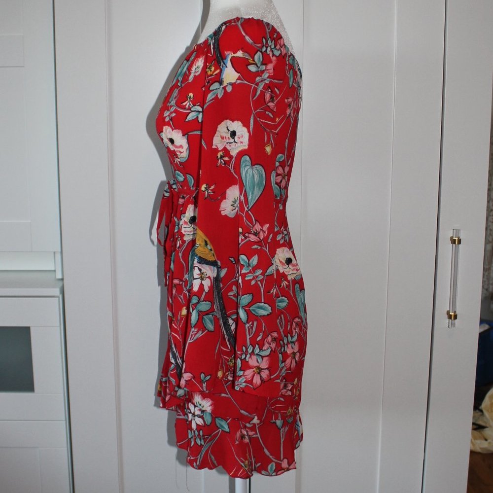 Red Floral Missguided Sun Dress- NWT - Picture 4 of 5